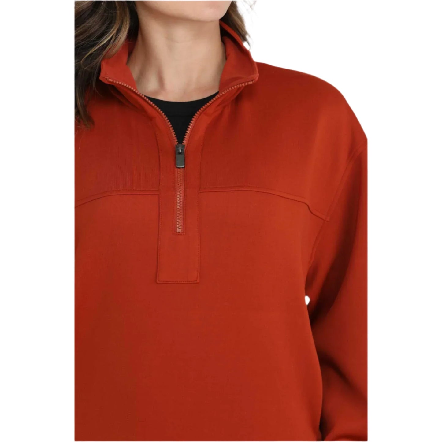 Cinch Ladies Red Quarter Zip Pullover