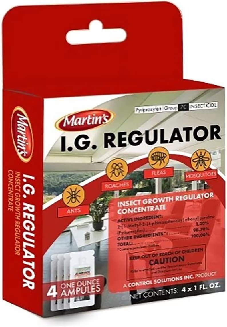 Insect growth regulator concentrate box for ants, roaches, fleas, mosquitoes, 4 ampoules