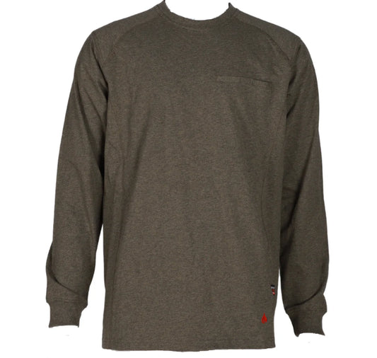 Forge Fr Men's Grey Crew Neck Light Weight Long Sleeve T-shirt