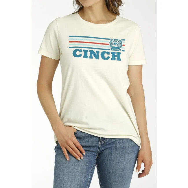 Cinch Women's Cream Colored Graphic Tee - MSK7901008