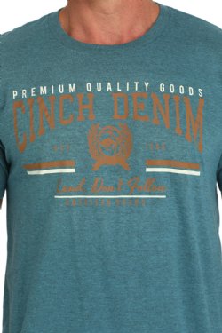 Men's Cinch Denim Tee - Teal - MTT1690676