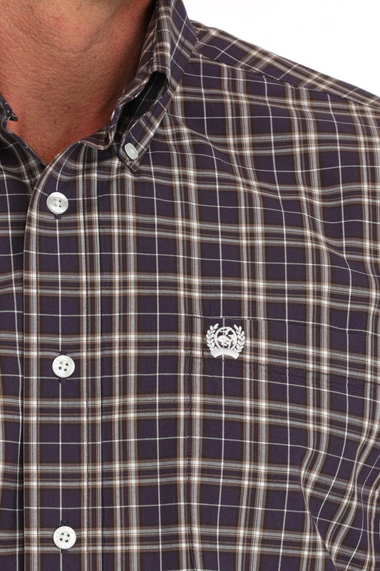 Men's Plaid Button-Down Western Shirt - MTW1105879