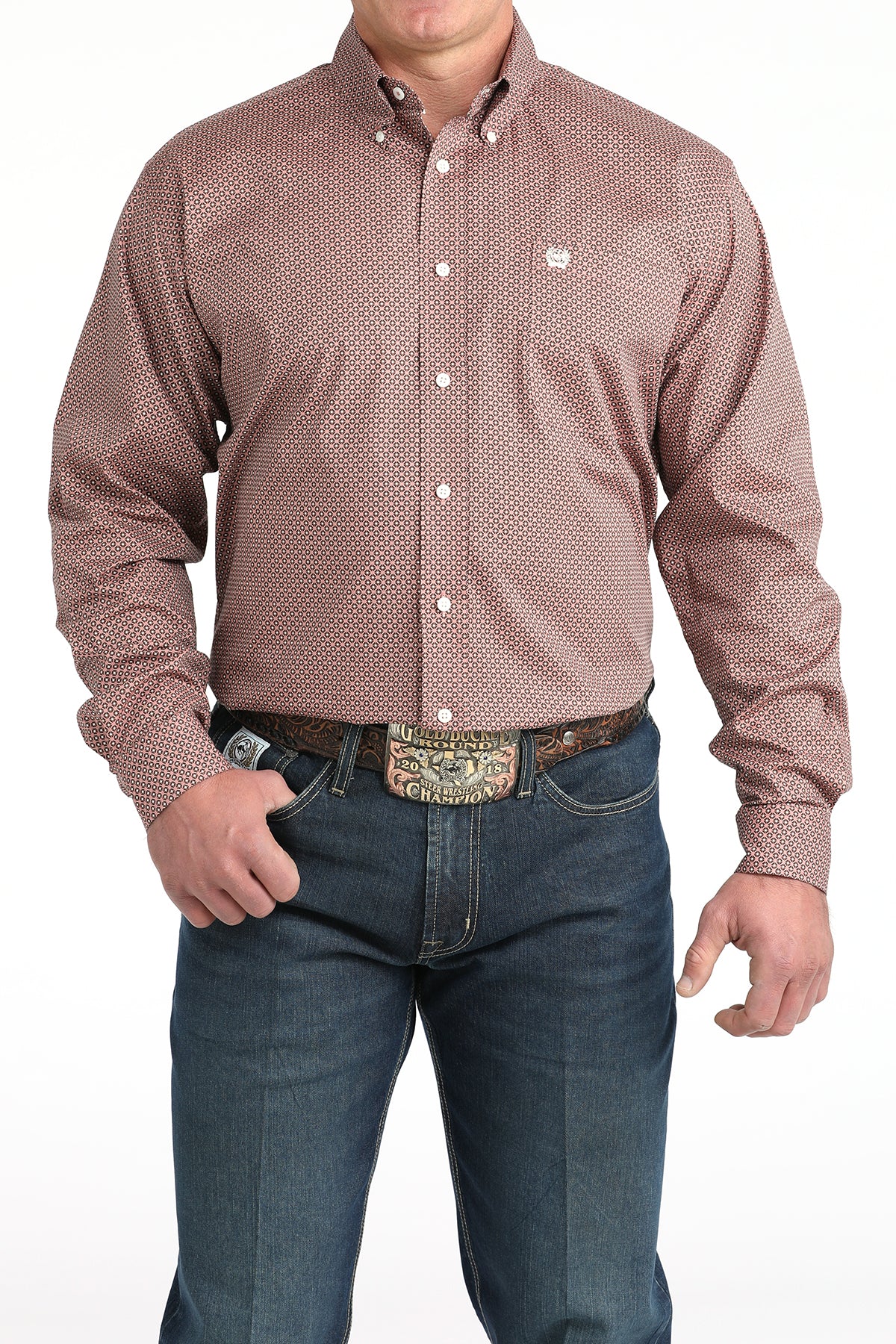 MEN'S CINCH L/S-PINK