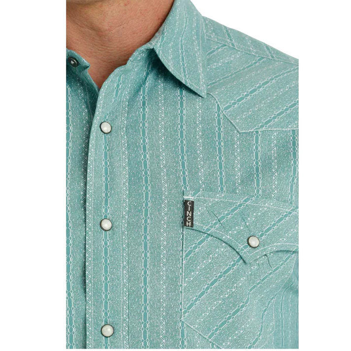 Men's CINCH Turquoise Snap-Up Western Shirt - MTW1303074