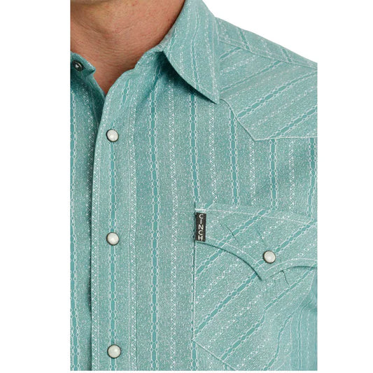 Men's CINCH Turquoise Snap-Up Western Shirt - MTW1303074