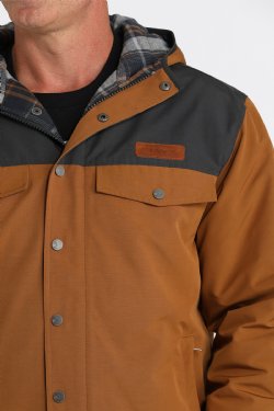 Men's Canvas Barn Coat - Brown/Charcoal - MWJ1512002