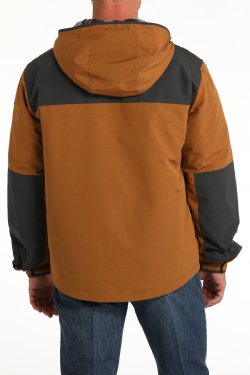 Men's Canvas Barn Coat - Brown/Charcoal - MWJ1512002