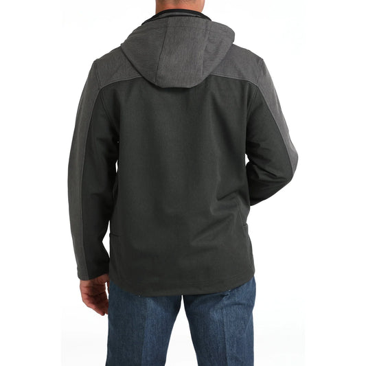 Cinch Men's Black & Charcoal Grey Hooded Softshell Jacket