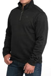 Cinch Men's Black 1/4 Zip Sweater Knit Pullover