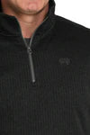 Cinch Men's Black 1/4 Zip Sweater Knit Pullover