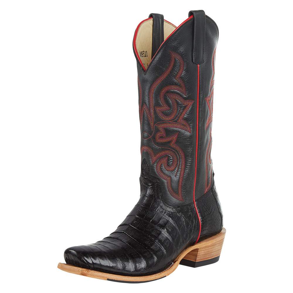 Macie Bean Top Hand Women's Black Caiman Black 13" Top TK Toe Boot - M9511