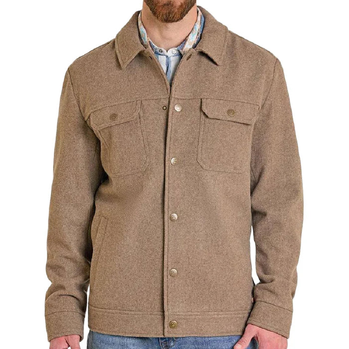 Panhandle Slim Men's Solid Heather Wool Jacket-TAN