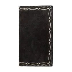 Nocona Rodeo Wallet Boot Stitch Roughout Black