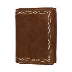 Nocona Trifold Wallet Boot Stitch Roughghout Chocolate