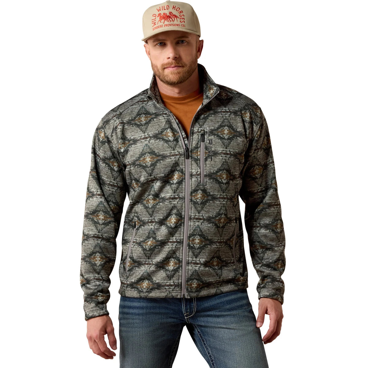 Ariat Men's Storm Front Southwest Caldwell Full Zip Sweater