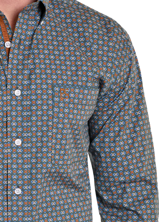 Rough Stock Vintage Diamond Long Sleeve Button Shirt