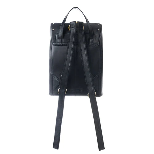 Yellowstone Longhorn Ash Studded Leather Backpack-BLACK