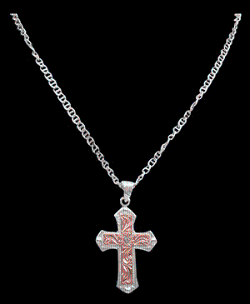 img SLVR & COPPER CROSS W/ ENGRAVE