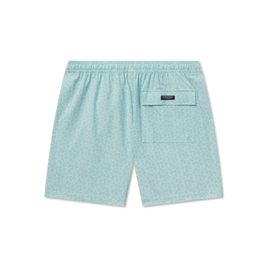 Light blue shorts with a pocket on a white background