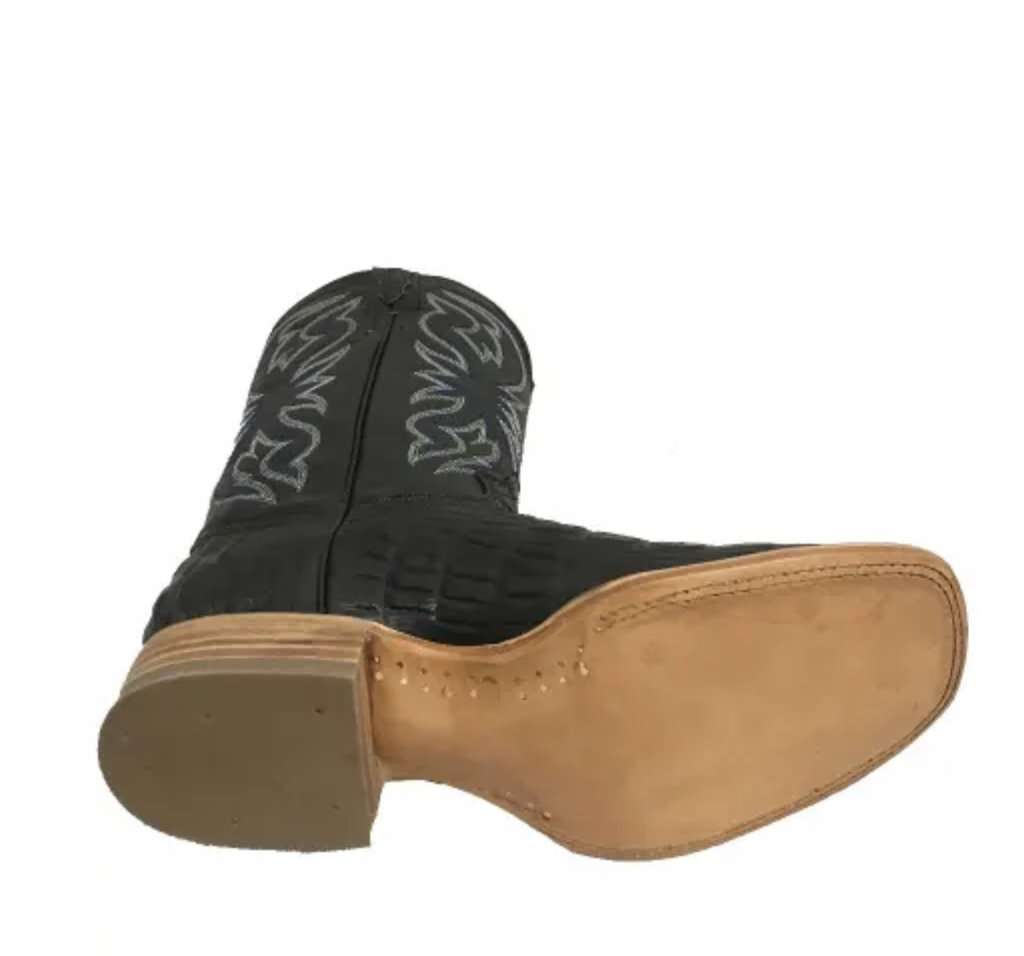 Cowtown Black Alligator Print Square Toe Boot - Q6096