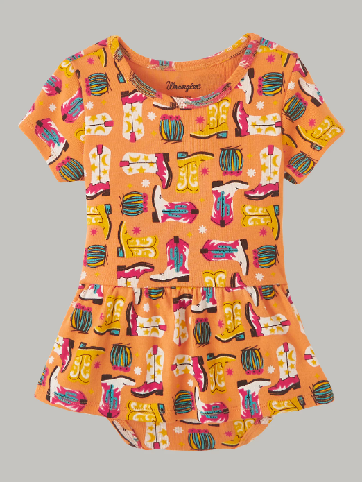 Infant Girl's Wrangler Bodysuit Skirted Orange