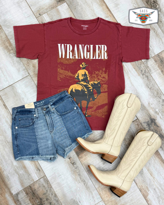 Wrangler Retro Short Sleeve Graphic T-Shirt - Oversized Fit - Chili Oil