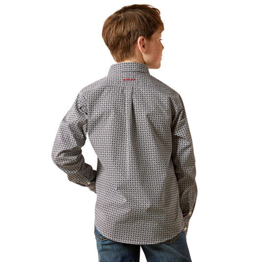 ARIAT TOBIAS BLACK CLASSIC FIT PRINT - KIDS BOYS SHIRT