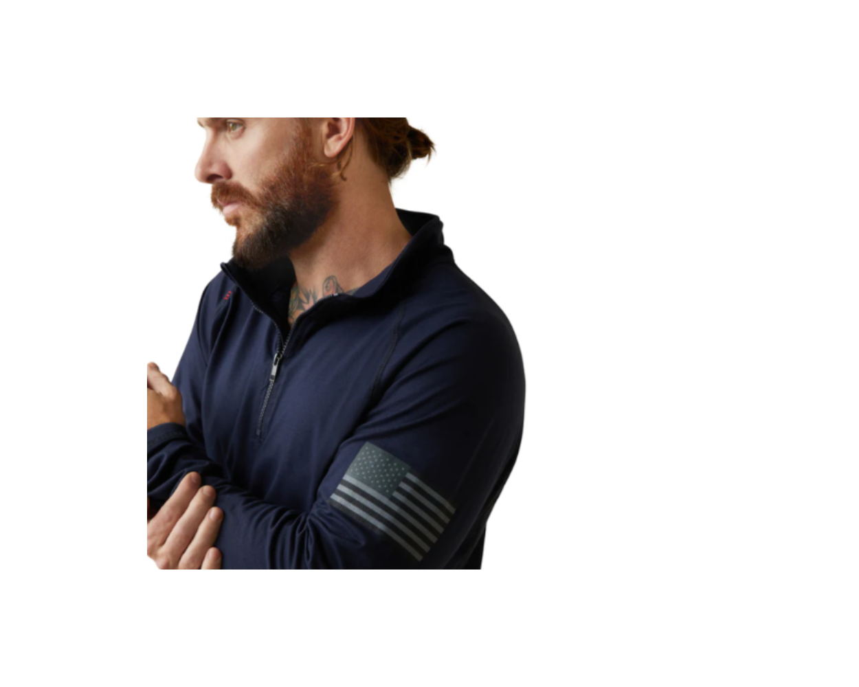 FR Combat Stretch Patriot 1/4 Zip Work Shirt - Navy - 10043565