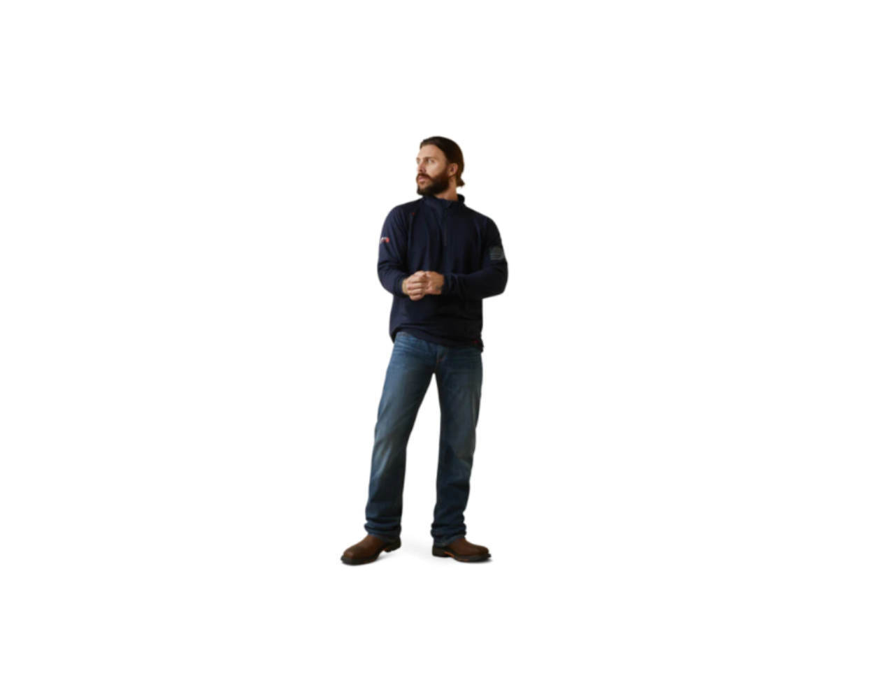 FR Combat Stretch Patriot 1/4 Zip Work Shirt - Navy - 10043565