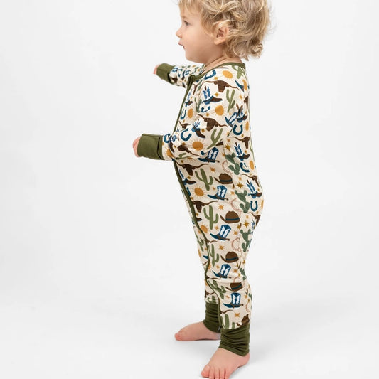 Howdy Western Bamboo Convertible Baby Pajamas