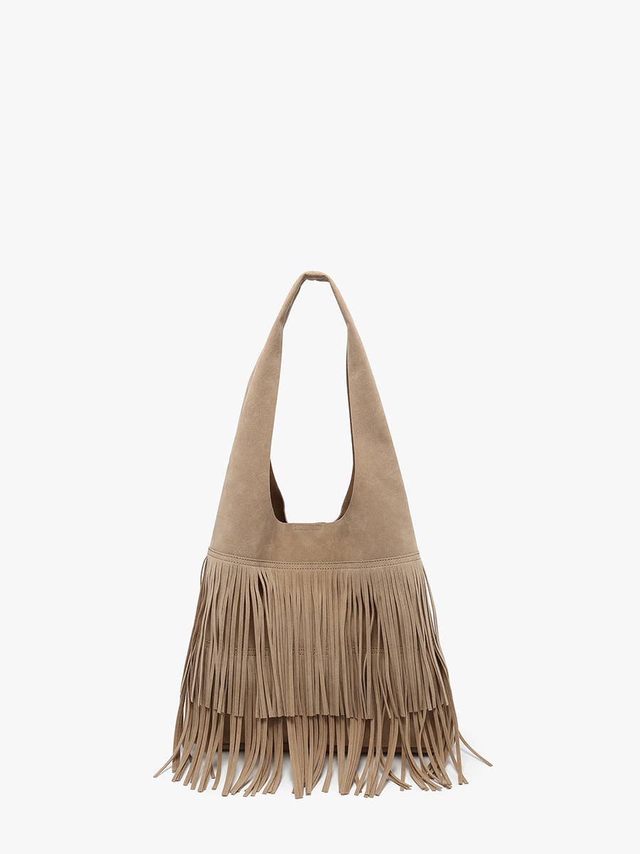 Jen & Co. - Samara Faux Suede Fringe Hobo w/ Inner Bag | M2880