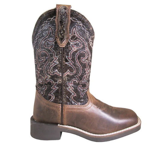 Smoky Mountain Kid's Odessa Brown Oil Dist / Vintage Brown Leather Western Boot - 3239C