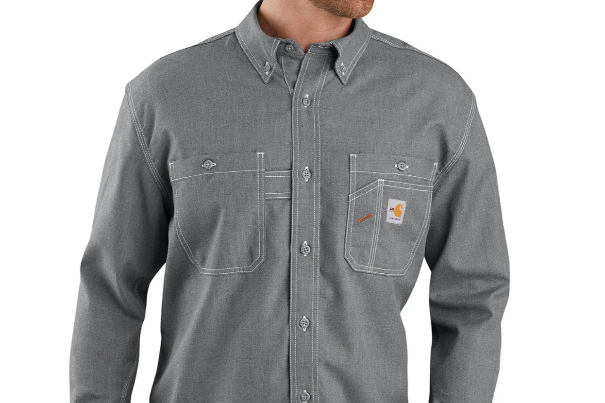 Flame-Resistant Carhartt Force® Loose Fit Lightweight Long-Sleeve Button-Front Shirt - 104138