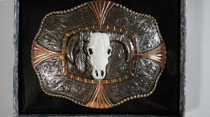 Crumrine Steer Skull Swivel Back Western Belt Buckle