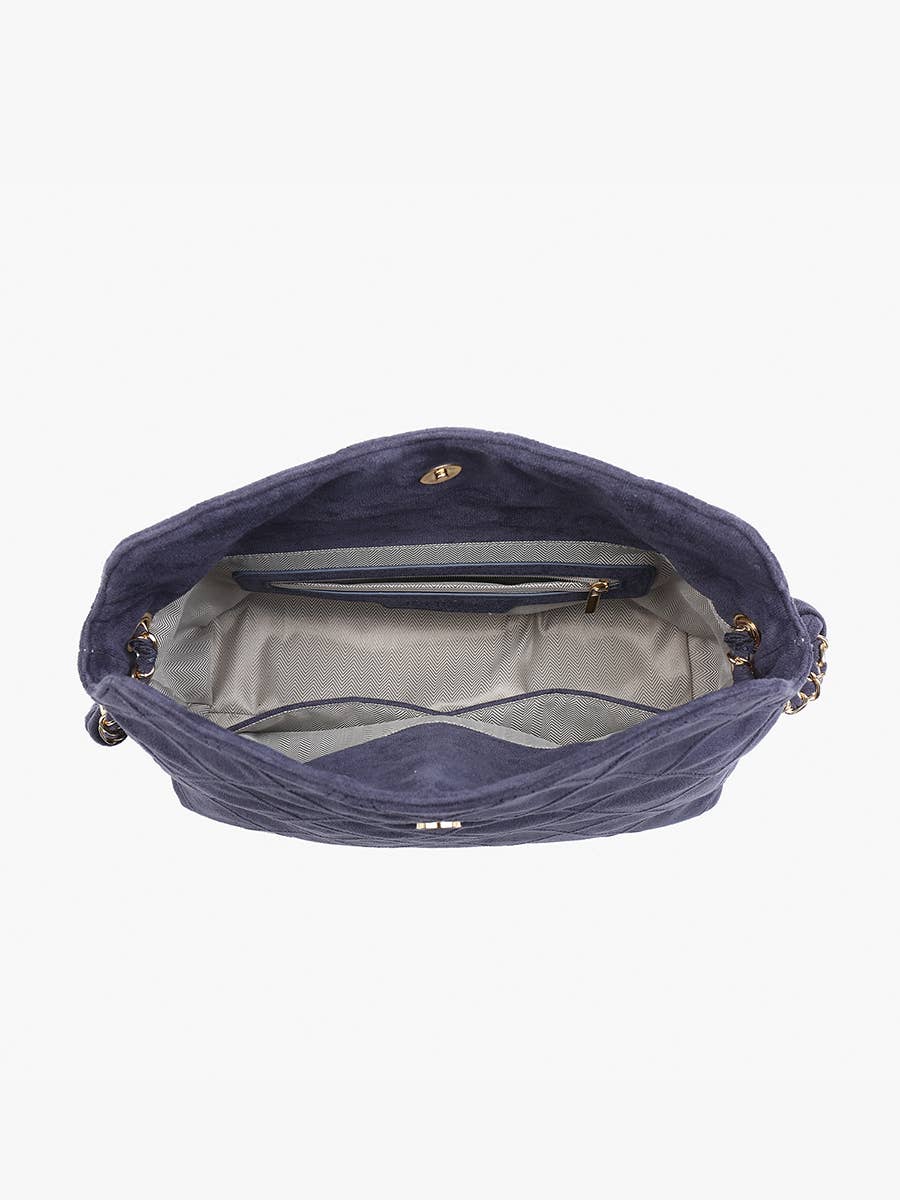 Jen & Co. - Dominique Faux Suede Quilted Shoulder Bag | M2549