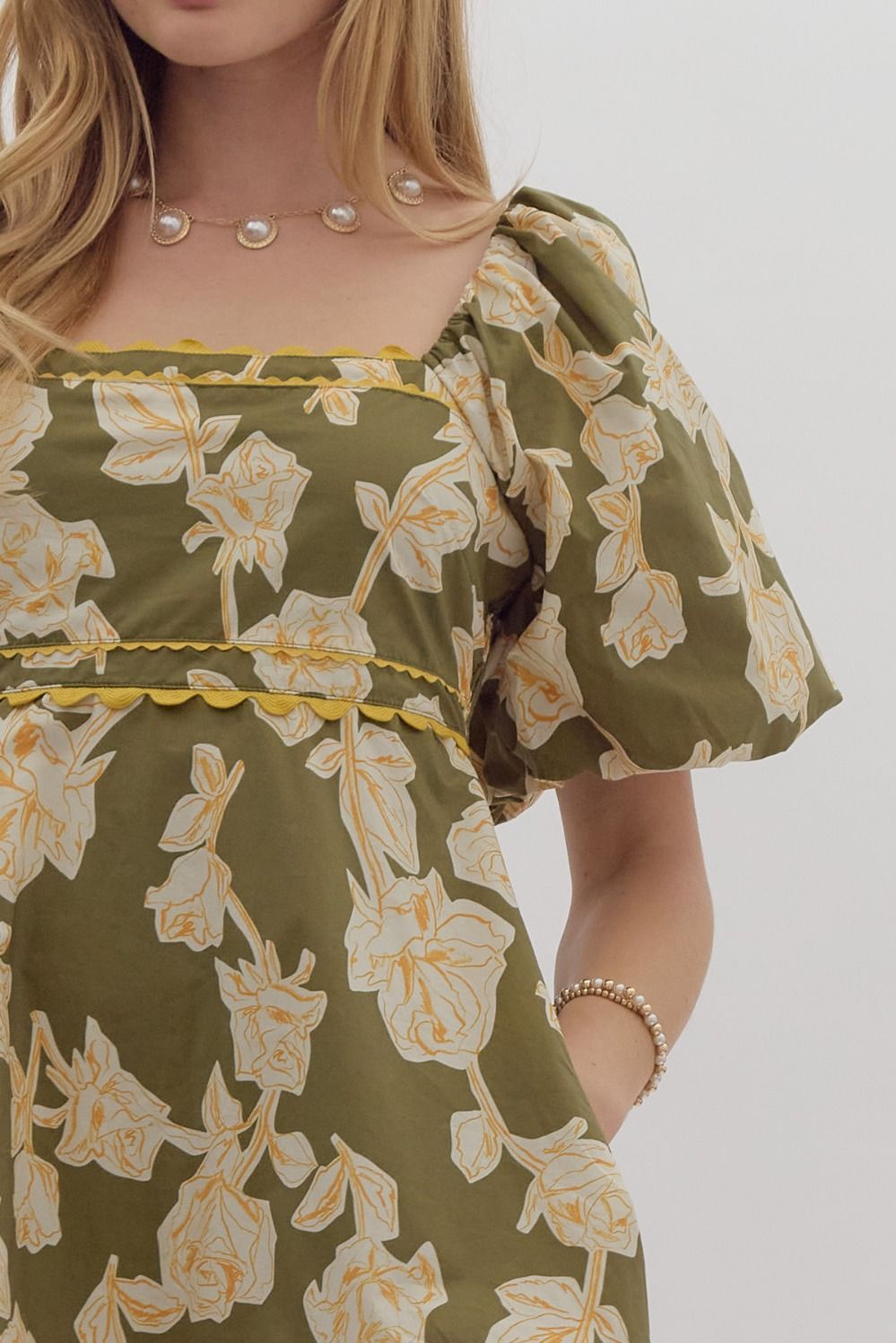 Entro - Green Floral Dress