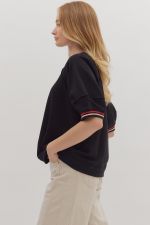 BLACK RAGLAN KNIT