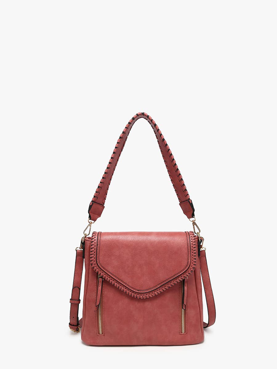 Jen & Co. - Lorelei Double Zip Crossbody β Whipstitch Trim | M2167