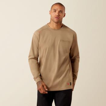 Ariat MNS FR 10079173 Field Khaki Air Crew T-Shirt