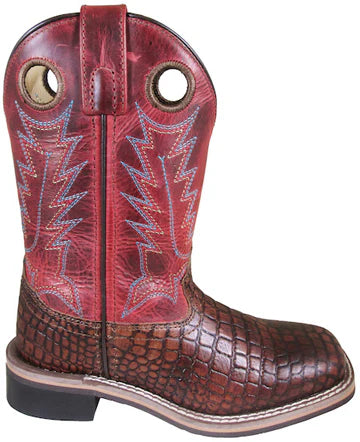 Smoky Mountain Kid's Reptile Brown / Burnt Apple Leather Western Boot - 3111Y
