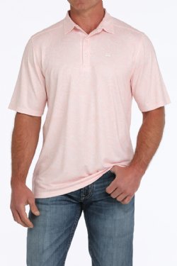 Cinch Men's Paisley Print Polo - Pink