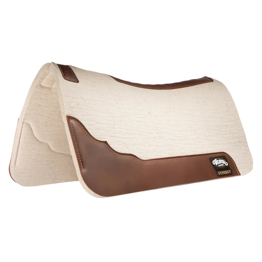 Synergy Contoured Steam Pressed 100% Merino Wool Felt Performance Saddle Pad/ Natural