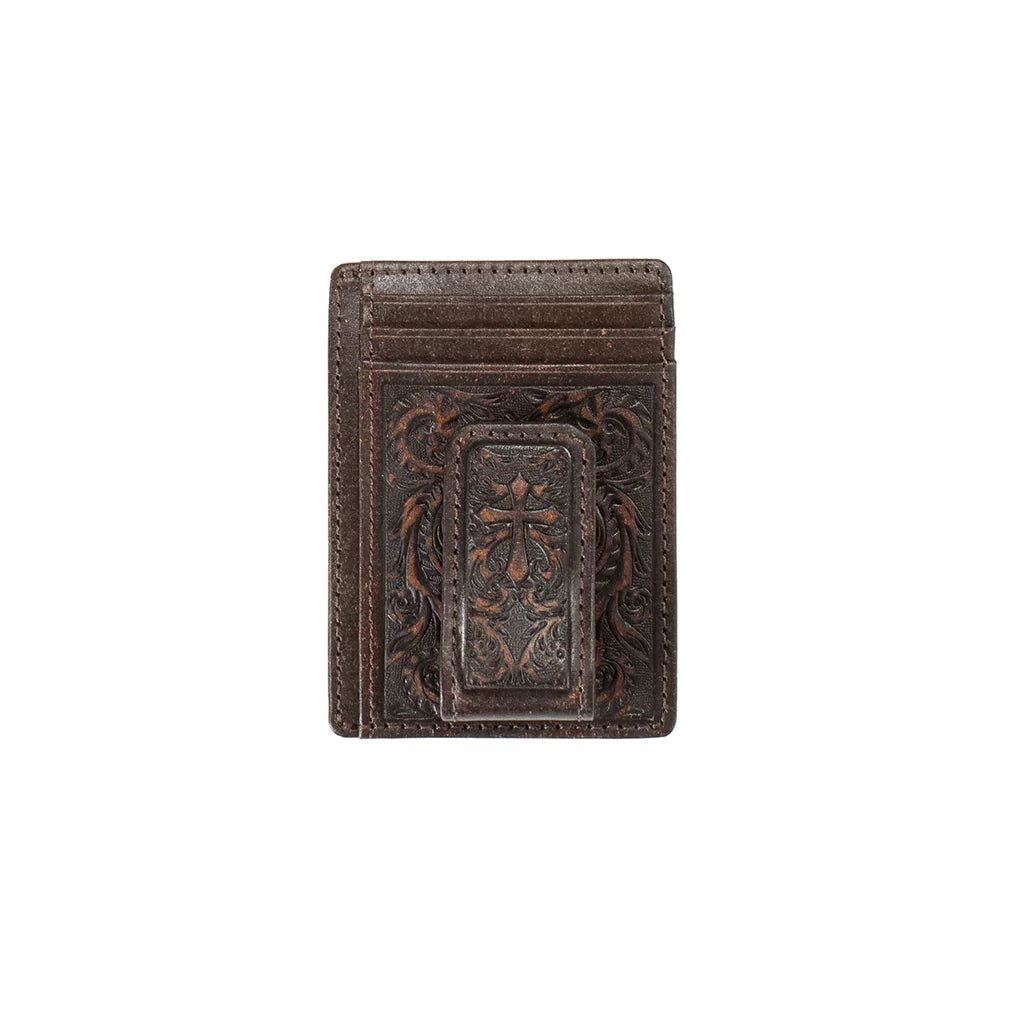 Nocona magnetic money clip with engraved cross