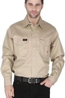 Forge Fr Men's Solid Stone Long Sleeve Shirt - MFRSLD-002