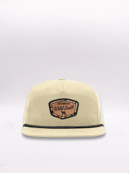 Beige Duck Camo Patch Rope Snapback