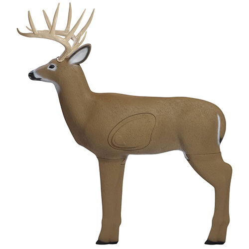 Deer target with brown body and white antlers on a white background