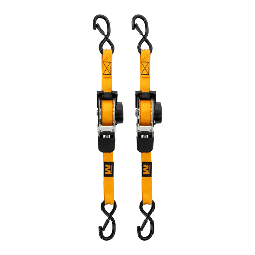 Muddy 1' x 10" Retractable Ratchet Straps - 2 pack, Orange