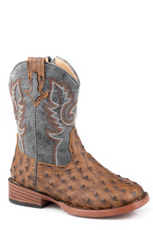 ROPER - TODDLERS BOYS BROWN OSTRICH VAMP