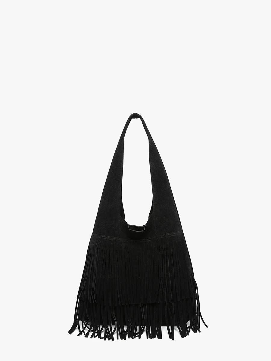 Jen & Co. - Samara Faux Suede Fringe Hobo w/ Inner Bag | M2880
