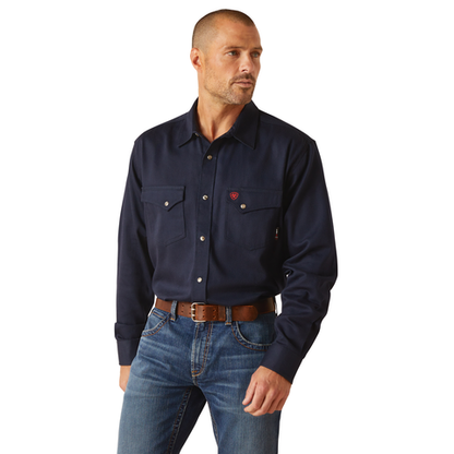 FR  Solid  Classic Fit Snap Work Shirt - 10048489